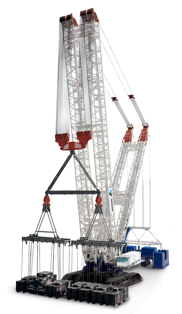 Grue sur chenilles à mât treillis CC 88-3200-1 TWIN - Tadano Maroc Afrique - VEMAT GROUP Senegal Mauritanie Nigeria Tchad Tunisie