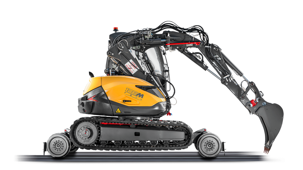 Pelles Rail-Route 106MRail - Mecalac Maroc Afrique - VEMAT GROUP Senegal Mauritanie Nigeria Tchad Tunisie